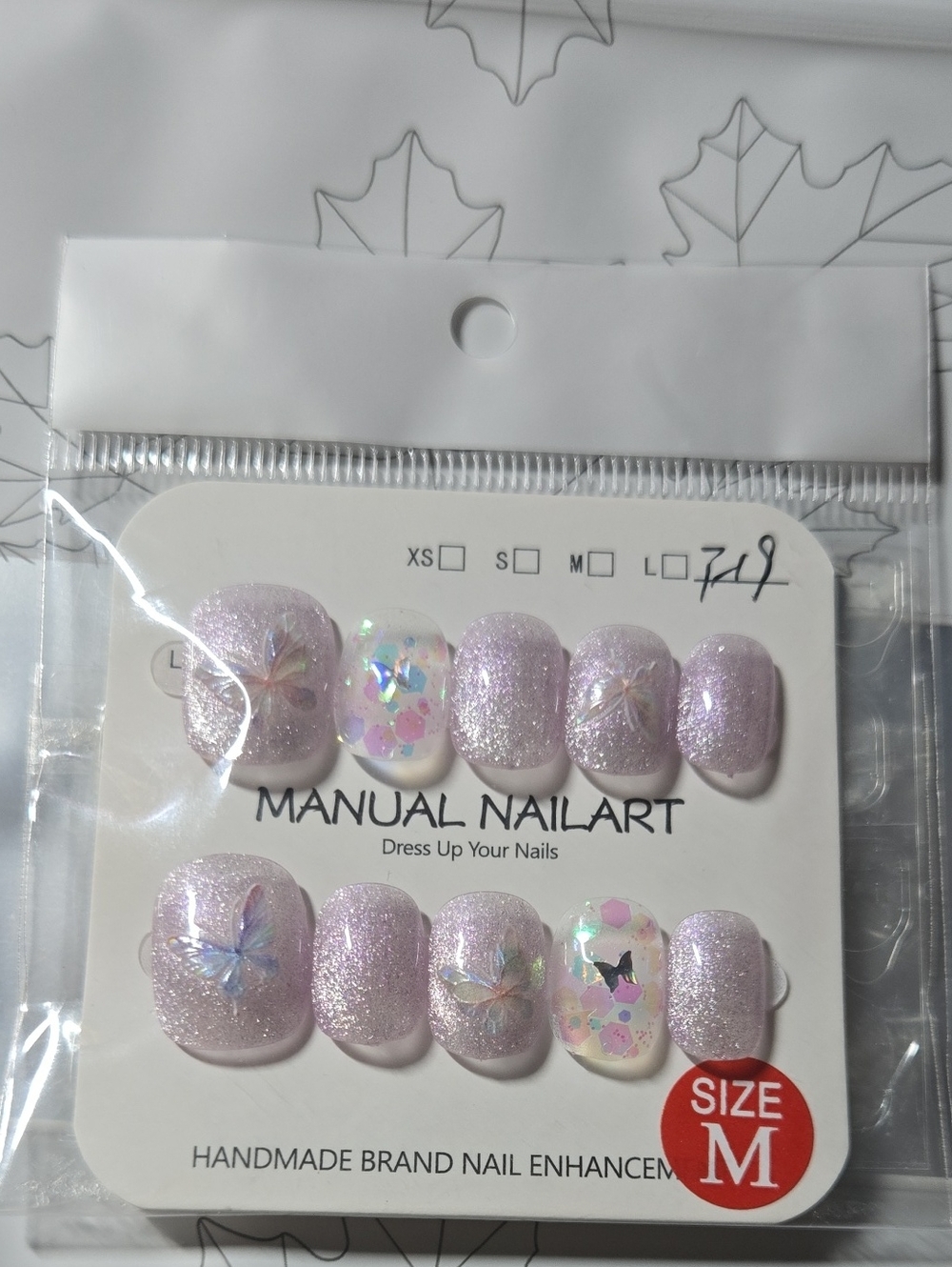 Nails at Play Lavender Glitter Butterfly Press-On Nails